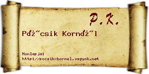 Pócsik Kornél névjegykártya