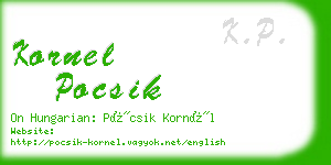 kornel pocsik business card